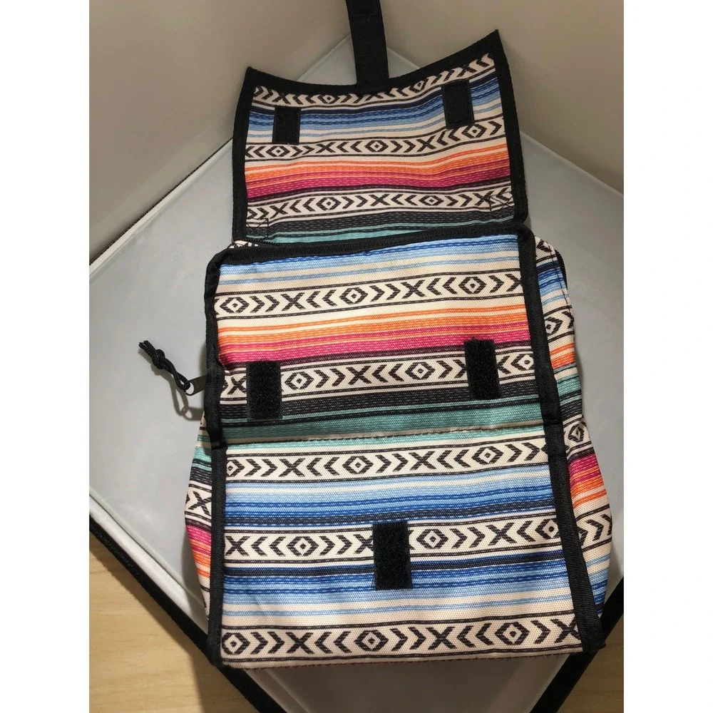 PackIt Freezable Lunch Bag Southwest Serape Pattern Built-in Cooling Gel Blue